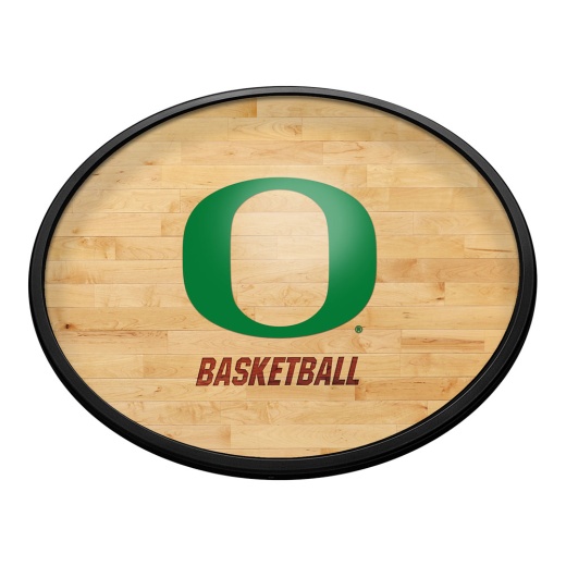 Oregon Ducks: Hardwood Oval Slimline Lighted Wall Sign