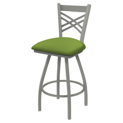 Xl 820 Catalina Swivel Stool With Anodized Nickel Finish And Canter Kiwi Green Seat