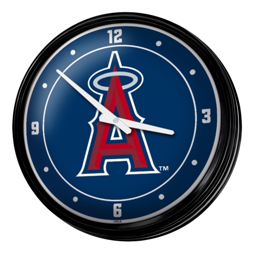 Los Angeles Angels: Wordmark Retro Lighted Wall Clock