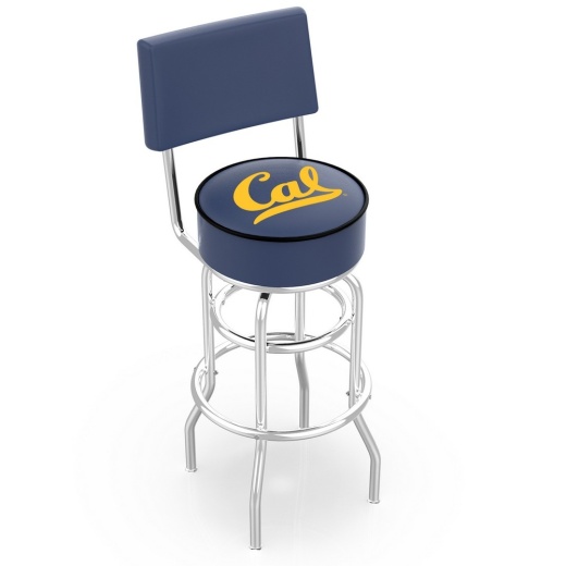 L7c4 Chrome Double Ring Cal Swivel Bar Stool With A Back By Holland Bar Stool Company