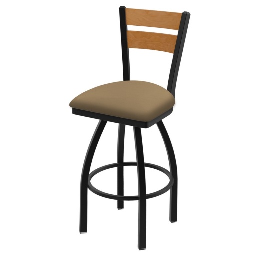832 Thor Swivel Stool With Black Wrinkle Finish, Medium Back And Canter Sand Seat