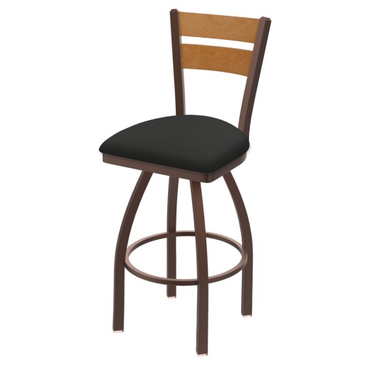 832 Thor Swivel Stool With Bronze Finish, Medium Back And Canter Iron Seat