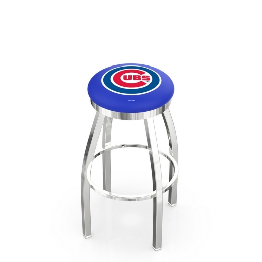 L8c2c Chicago Cubs Swivel Stool With Chrome Finish By Hbs