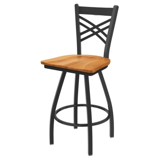 Xl 820 Catalina Swivel Stool With Pewter Finish And Medium Maple Seat