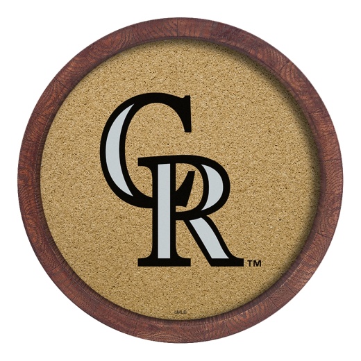 Colorado Rockies: "Faux" Barrel Framed Cork Board
