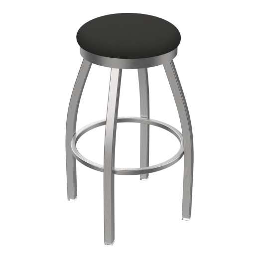 802 Misha Swivel Stool With Stainless Finish And Canter Iron Seat