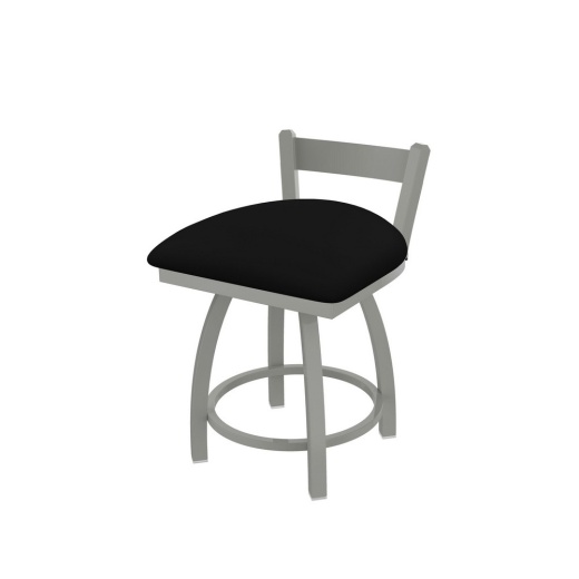 821 Catalina 18" Low Back Swivel Vanity Stool With Anodized Nickel Finish And Black Vinyl Seat