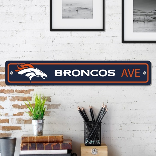 Denver Broncos Team Color Street Sign Decor 4In. X 24In. Lightweight