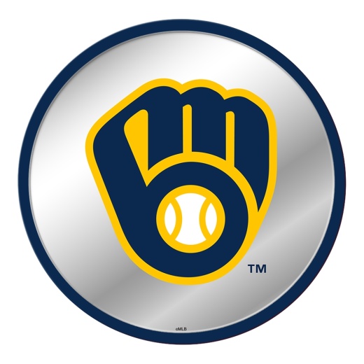 Milwaukee Brewers: Logo Modern Disc Mirrored Wall Sign