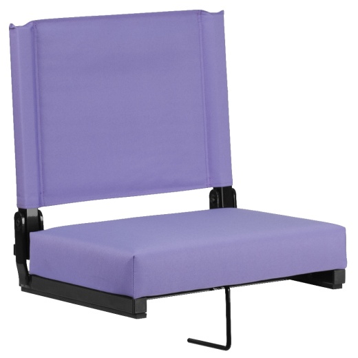 Grandstand Comfort Seats By Flash 500 Lb. Rated Lightweight Stadium Chair With Handle & Ultrapadded Seat, Purple