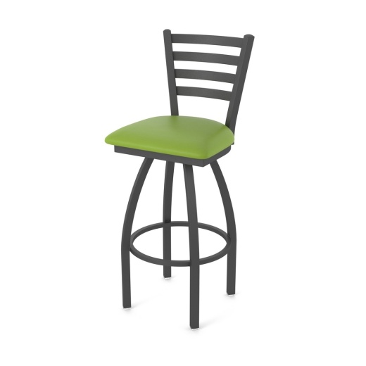 410 Jackie Swivel Stool With Pewter Finish And Canter Kiwi Green Seat