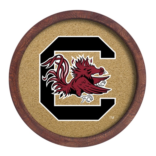South Carolina Gamecocks: "Faux" Barrel Framed Cork Board