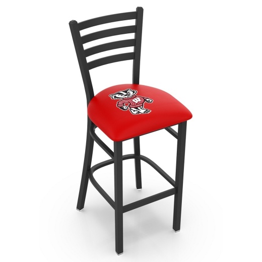 L004 Wisconsin "Badger" 30" Stationary Bar Stool With Black Wrinkle Finish