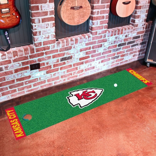 Kansas City Chiefs Putting Green Mat 1.5Ft. X 6Ft. Kc Arrow Primary Logo