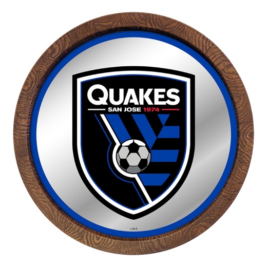 San Jose Earthquakes: Barrel Top Framed Mirror Mirrored Wall Sign