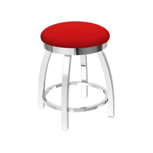 802 Misha 18" Swivel Vanity Stool With Chrome Finish And Canter Red Seat