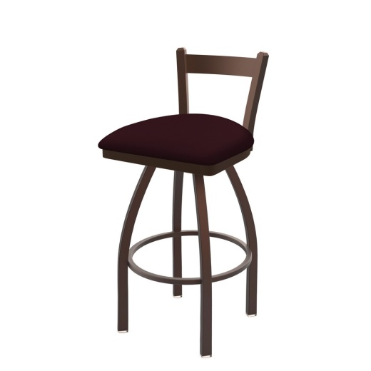 821 Catalina Low Back Swivel Stool With Bronze Finish And Canter Bordeaux Seat