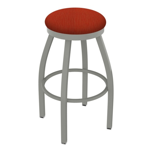 802 Misha Swivel Stool With Anodized Nickel Finish And Graph Poppy Seat