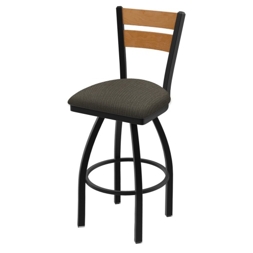 832 Thor Swivel Stool With Black Wrinkle Finish, Medium Back And Graph Chalice Seat