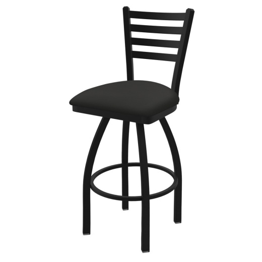 410 Jackie Swivel Stool With Black Wrinkle Finish And Canter Iron Seat