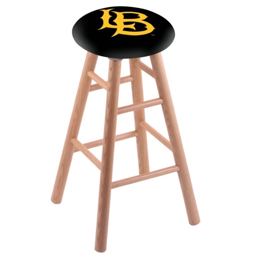 Long Beach State University 24" Swivel Oak Counter Stool In Natural Finish