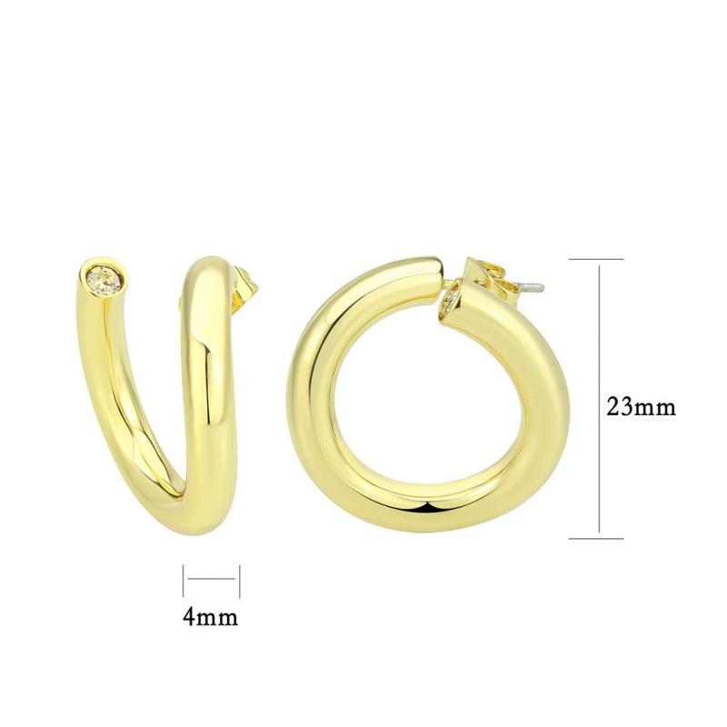 3W1742g - Flash Gold Brass Earring With Nostone In No Stone - N/a