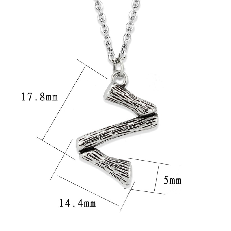 Tk3853z High Polished Stainless Steel Chain Initial Pendant - Letter Z - 16"