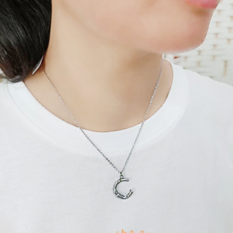 Tk3853c High Polished Stainless Steel Chain Initial Pendant - Letter C - 16"