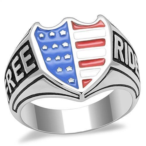 Tk3192 High Polished Stainless Steel Ring with Multi Color Epoxy