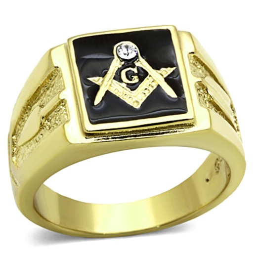 Alamode Tk1159 IP Gold Stainless Steel Ring with Top Grade Crystal in Clear