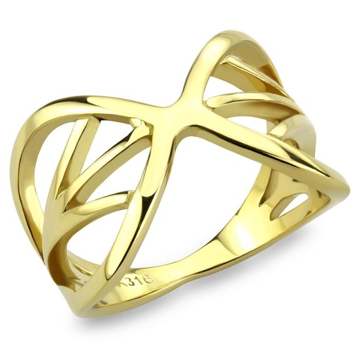 Tk3624 - IP Gold Stainless Steel Ring with No Stone