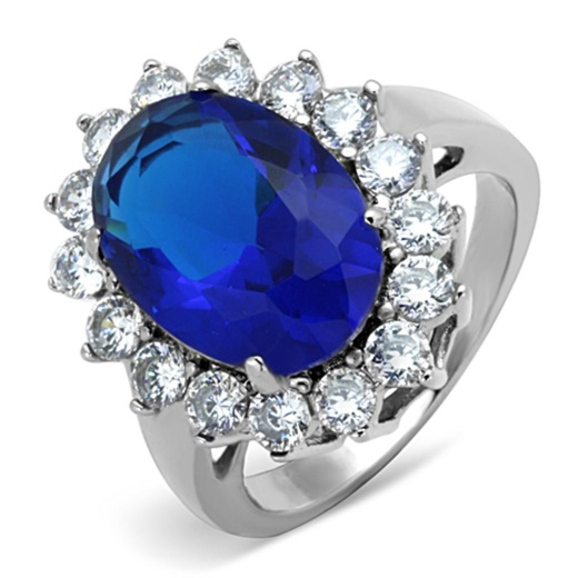 Alamode Tk0w389 Stainless Steel Ring with Synthetic Glass in Montana