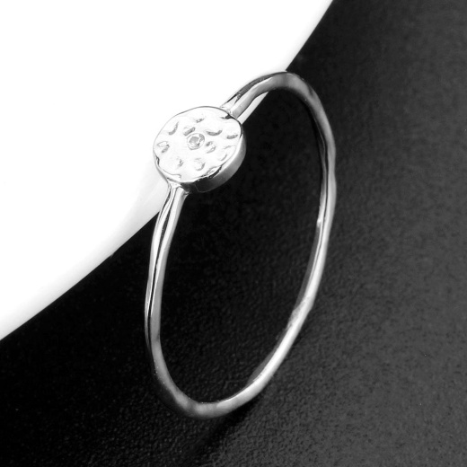 Alamode 3W1614 Rhodium Brass Ring with AAA Grade CZ in Clear