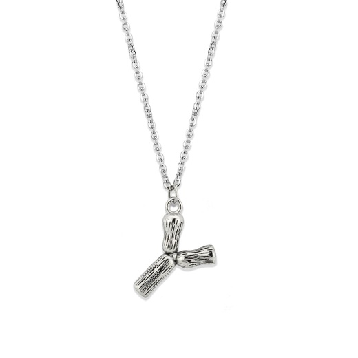 Alamoide Tk3853y High Polished Stainless Steel Chain Initial Pendant - Letter Y - 16"
