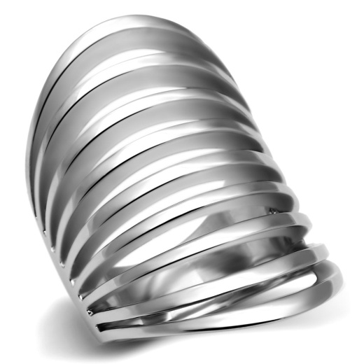 Tk665 - High Polished Stainless Steel Ring With No Stone