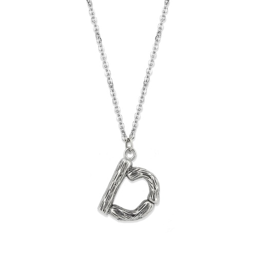 Tk3853d High Polished Stainless Steel Chain Initial Pendant - Letter D - 16"