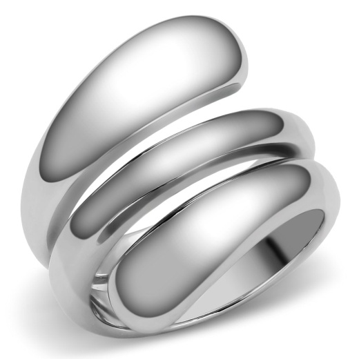 Alamode Tk037 High Polished Stainless Steel Ring - No Stone