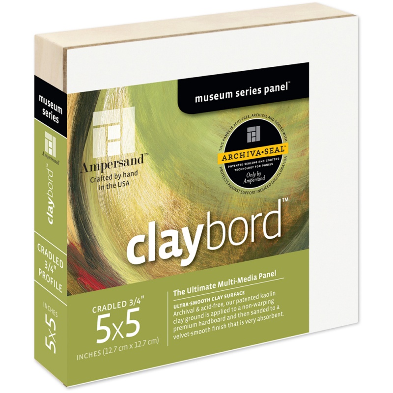 Claybord 3/4" Cradled 5x5