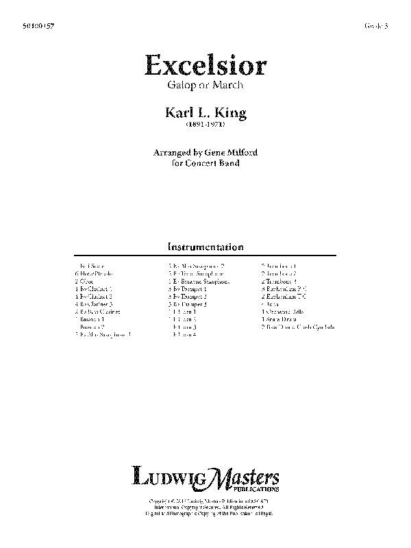 Excelsior March Conductor Score