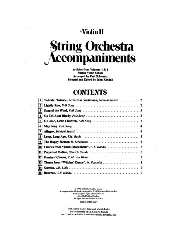 String Orchestra Accompaniments To Solos From Volumes 1 & 2 Book