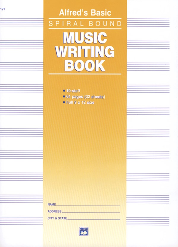 Music Writing Book (9" X 12"), 10-Stave Book