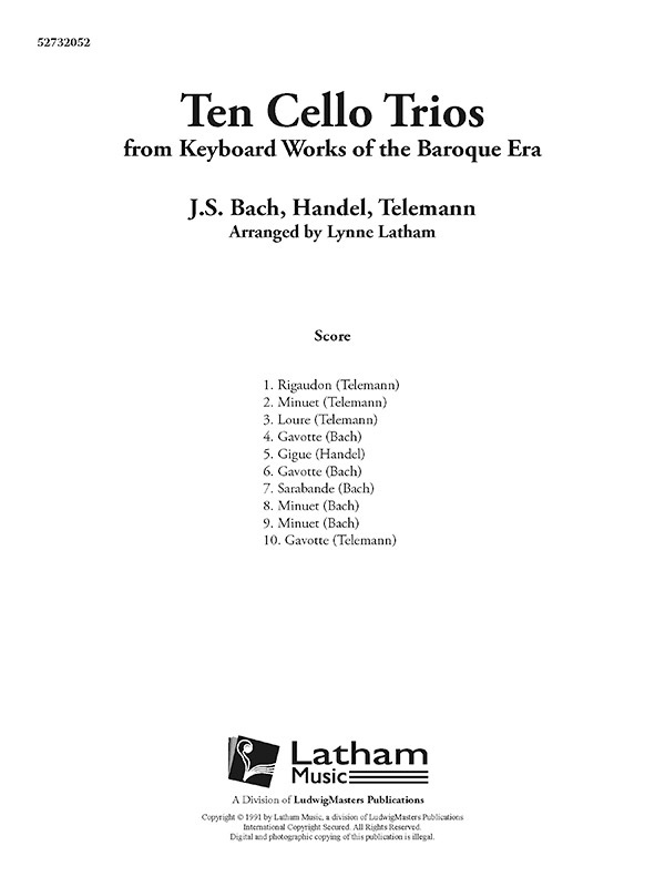 10 Cello Trios Conductor Score