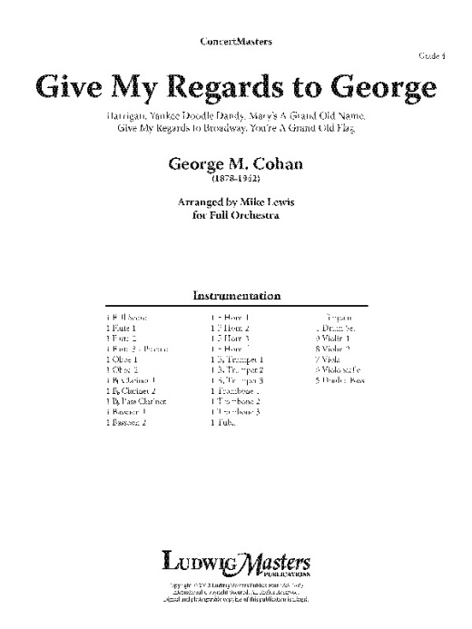 Give My Regards To George Full Score