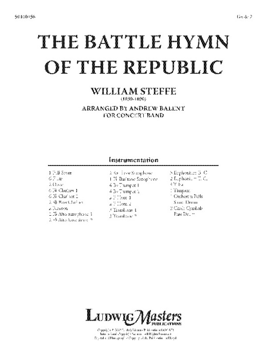 The Battle Hymn Of The Republic Full Score