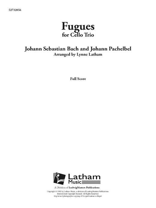 Fugues For Cello Trio Conductor Score