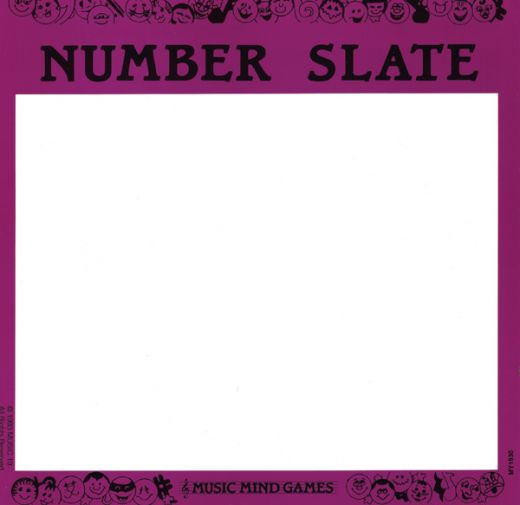 Music Mind Games, Level 1: Number Slate Cards Game Cards