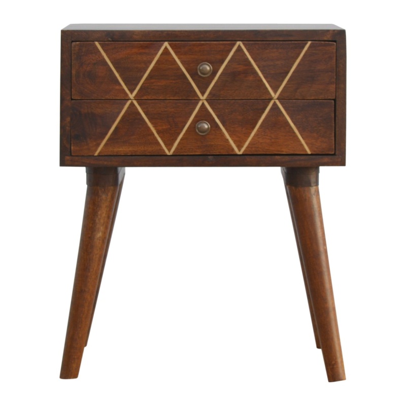 Geo Brass Inlay Nightstand