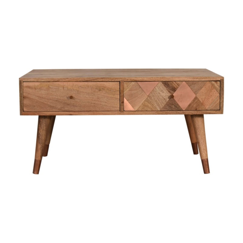 Oak-Ish Copper Inlay Coffee Table