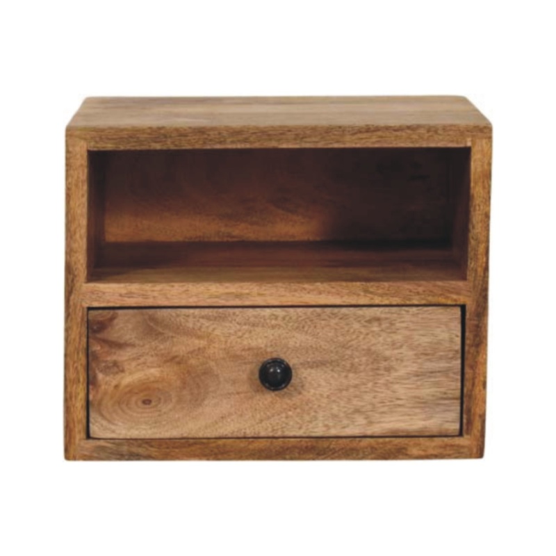Solis 1-Drawer Oak-Ish Wall Mounted Nightstand