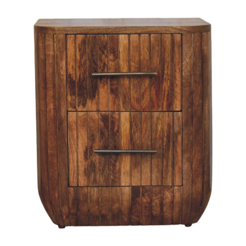 Fluted Bedside With Drawers